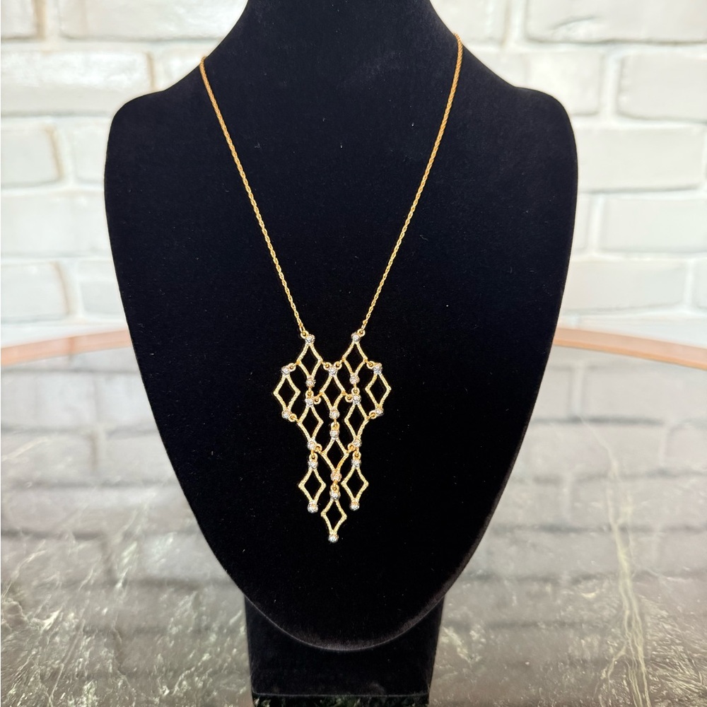 Alexis Bittar Gold Geometric Pendant Necklace